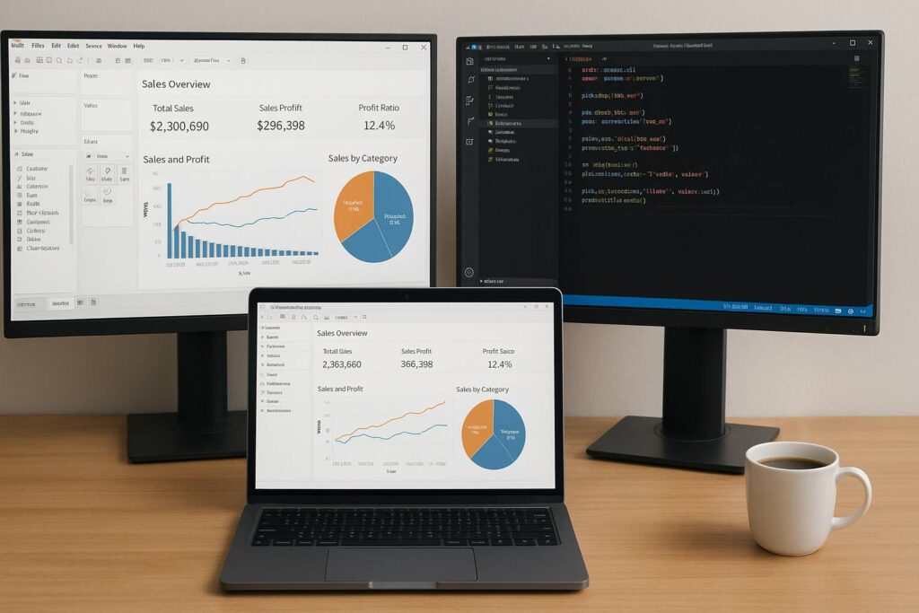 dashboard Tableau dan code Python di VS Code